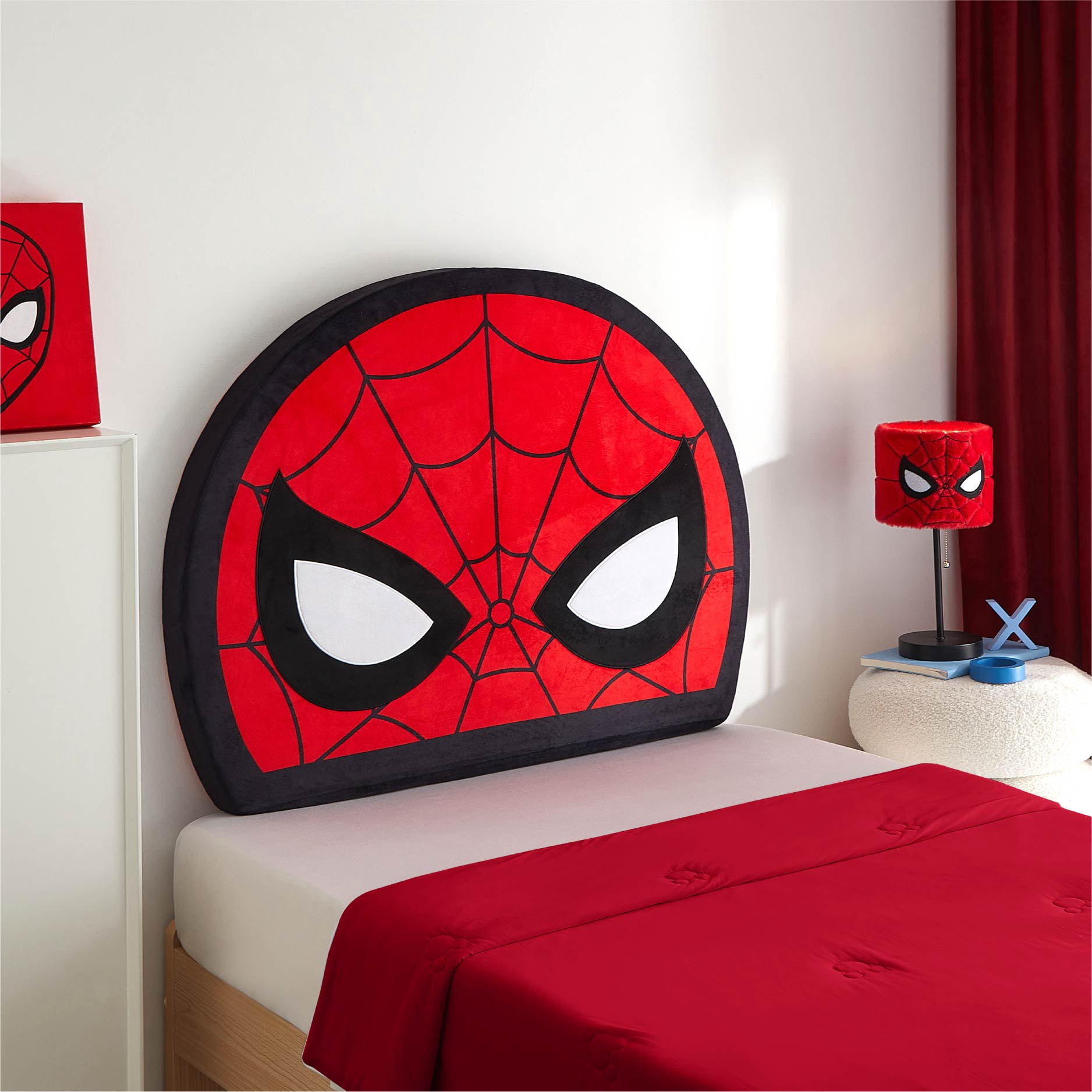 Spiderman Kids Figural Compressed Headboard, Twin Size