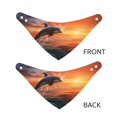 thumbnail image 3 of Naloa Sunset Dancing Dolphin B Dog Bandana Large and Small-Dog Scarf Bib Handkerchief Accessories for Dogs and Cats(S-L)-Small, 3 of 5