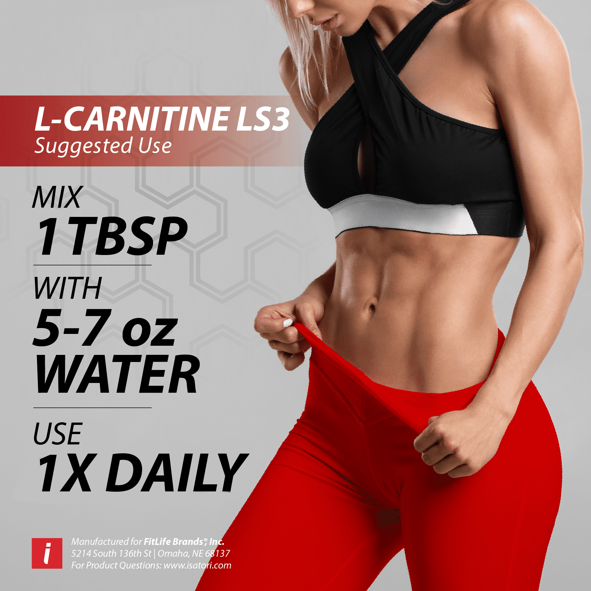 iSatori L-Carnitine LS3 3000 - Peach Nectarine (32 Servings)
