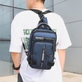 thumbnail image 6 of USB rechargeable shoulder bag chest bag multi-purpose shoulder small backpack - blue, 6 of 6