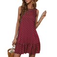 thumbnail image 2 of Polka Dot Mini Dress for Women Sleeveless Tank Ruffle Dress Vintage Downtown Clothes Party Going Out, 2 of 6