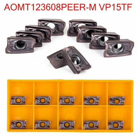 

10pcs AOMT123608PEER-M VP15TF Indexable Insert Milling Cutter Carbide Blades C#