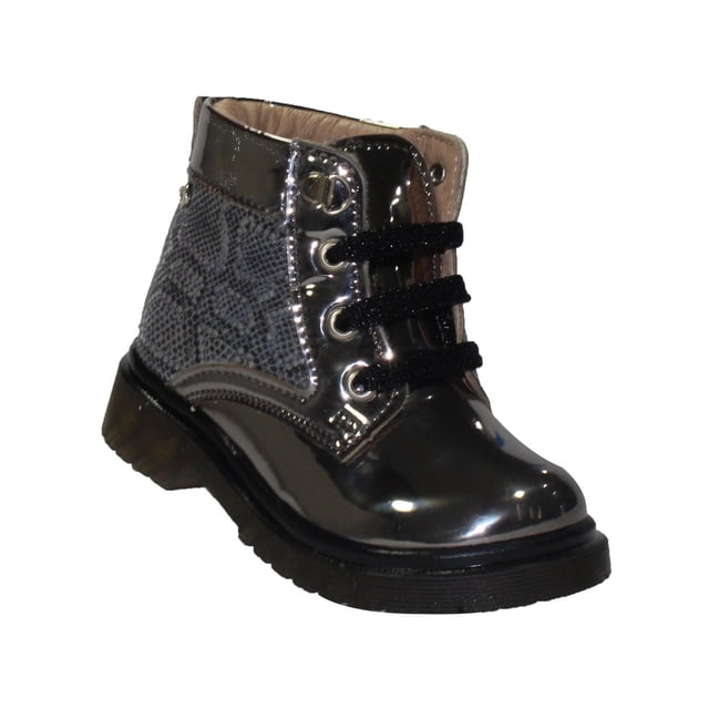 BOTAS BOTINES CASUAL VESTIR COQUETA NIÑA GRIS PLATA POLIPIEL 186806R LEON 186806Rp