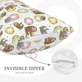 thumbnail image 4 of Salouo Donut Sloth Print Print Pillow Case Cover,Wrinkle-Free Bed Pillow Cover Pack of 1 Home Decor Fade-Resistant and Stain-Resistant ,Pillows Not Included -16"x24", 4 of 8