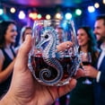 thumbnail image 5 of 3D Ocean Octopus Drinking Glass,Artisanal Handmade Blue Ringed Octopu Glassware,Coastal Home Decor Gift for Ocean Lovers(blue whale), 5 of 9