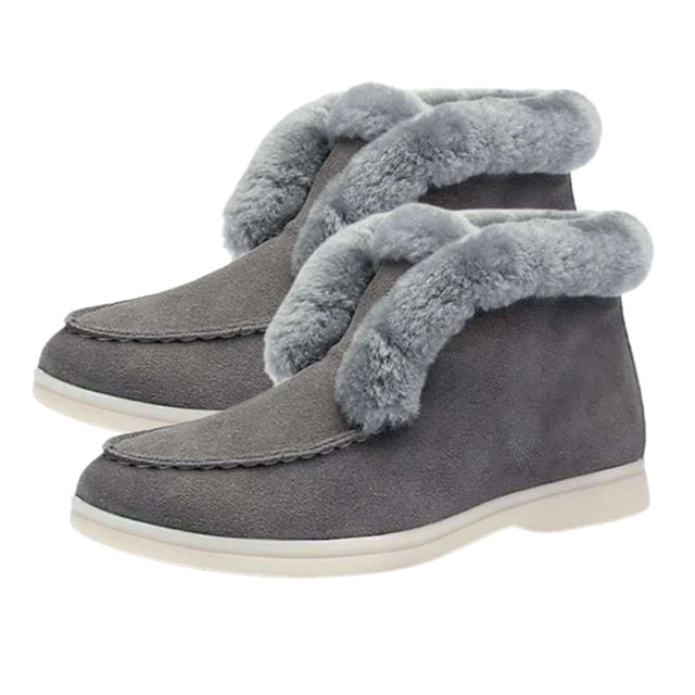 Funie Mode Hiver Peluche Chaud Anti-Dérapant à l'Extérieur Bootie Bas Talon Femmes Bottes Courtes