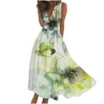 thumbnail image 1 of RKSTN Robes d'Invitée de Mariage pour Femmes Mode Décontractée Amples Grande Taille Évasées Robes d'Été Décontractées Bohèmes à Imprimé Floral Sans Manches à Col en V Poitrine Enveloppée Robes de Cocktail, 1 of 5