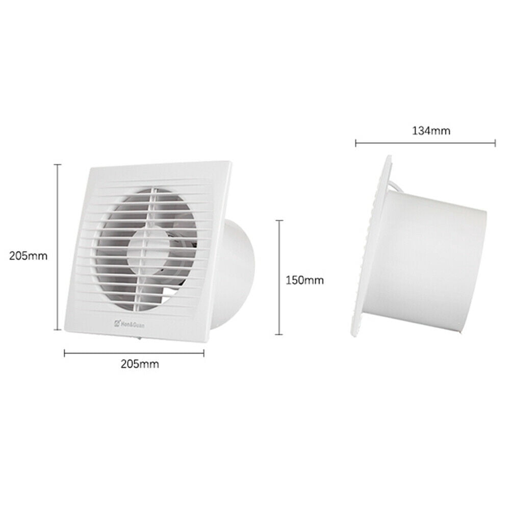 6'' Silent Ventilator Exhaust Vent Fan Ventilation Blower for Bathroom Kitchen 6 inch Exhaust Shutter Fan Wall Mounted Vent Fan Ventilation Extractor Blower Waterproof Mute Exhaust Fan Bathroom