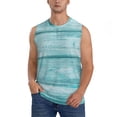 thumbnail image 1 of Balery Teal Turquoise Wood Camisetas sin mangas para hombre, absorbe la humedad y protege contra el mal olor.-XX-Large, 1 of 7