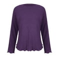 thumbnail image 4 of Oplxuo Basic Going Out Crop Tops for Women Fall Long Sleeve Slim Fit Crew Neck Casual Solid Color Streetwear T Shirts, 4 of 7