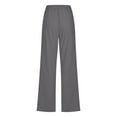 thumbnail image 5 of VISALY Linen Pants Women, Wide Leg Pants Woman, Women's Cotton Linen Pants Drawstring Casual Wide Leg Long, Drawstring Pants Women, 1 Pack , Cotton Pants for Women, A - Dark Gray 28, S, 5 of 5