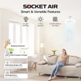 thumbnail image 3 of Bell+Howell Socket Air Wireless Ceiling Fan Light with Remote Control, Extender,110-120 Volt, 2100 Lumens, 3 Fan Speeds, 3 Light Settings, 6500K for Living, Dining, Working Space AS SEEN ON TV, 3 of 7
