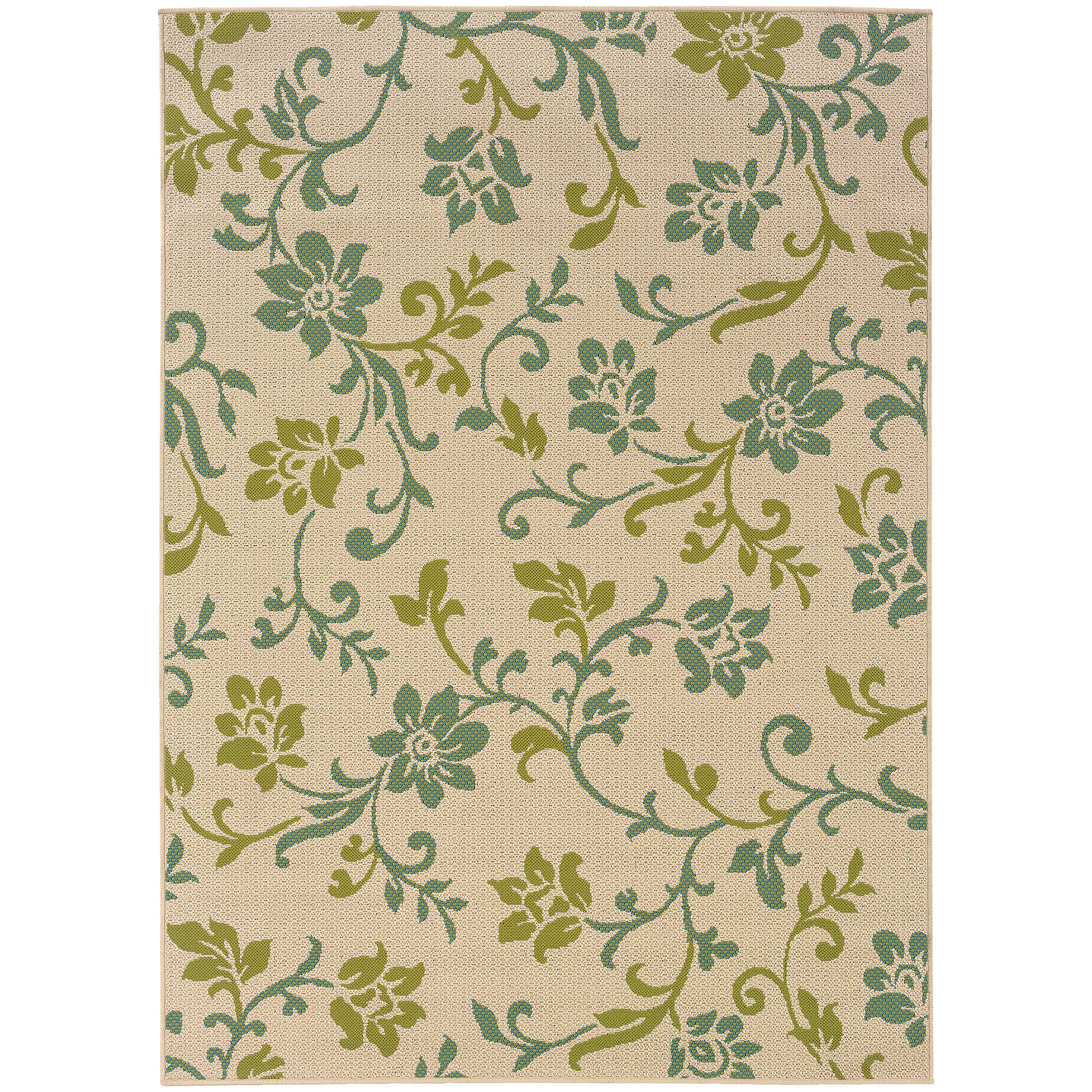 Oriental Weavers of America Makatea Floral Indoor/Outdoor Polypropylene ...