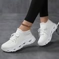 thumbnail image 3 of Womens Running Shoes Lightweight Slip on Sock Shoes Cushioning Soft Sole Mesh Sneakers Comfy Work Gym Trainers Shoes White Size 9.5, 3 of 5