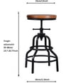 Topower American Antique Industrial Design Metal Adjustable Height Bar