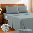 thumbnail image 5 of Lux Decor Collection Queen Bed Sheets Set Brushed Microfiber High GSM, 4 Piece Sheet Set Upto 16 Inches Deep Pocket Bedding Sheets & Pillowcases - Gray, 5 of 10