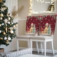 thumbnail image 3 of Christmas Dog Chair Covers Set of 4 Winter Snowflake Xmas Tree Poinsettia Plaid Chair Back Covers Stretch Removable Washable Slipcovers Protector for Dining Room Kitchen Party Decor, 3 of 5
