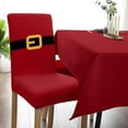 thumbnail image 5 of Dining Chair Slipcover, Merry Christmas Santa Claus Belt Red Stretch Kitchen Chair Covers Removable Parsons Chair Protector Covers for Dining Room Banquet Party, Set of 6, 5 of 6