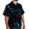 thumbnail image 2 of Constellation Men's Short Sleeve Beach Shirts Poplin Spread Collar Tops Casual Printed Button Down Summer Unisex, 2 of 6
