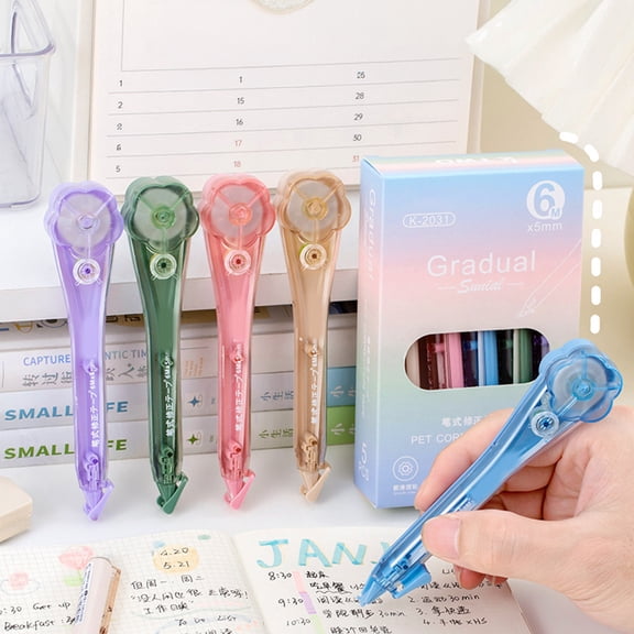 mdesiwst Correction Tape Flower Top Cover Smooth Silent Rollers Large Capacity Correction Tape Student Stationery Correction Tool