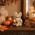 thumbnail image 5 of 3.9 Inch Vintage Patchwork Ghost Decor Halloween Resin Ghost with Pumpkin Cute Rustic Fall Farmhouse Tabletop Figurine Decoration Accent for Home, 1Pack, 5 of 11