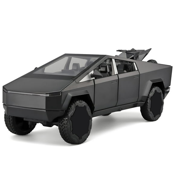 Anmyjuly Toy Trucks Model Pickup Motorcycle Silver Alloy 1/24 Diecast Vehicles with Sound and Light,Gray