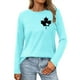 thumbnail image 1 of MHFRRA Camiseta de Manga Larga para Mujer con La Bandera del Día de Canadá y La Hoja de Arce Canadiense. Azul Cielo, 1 of 3