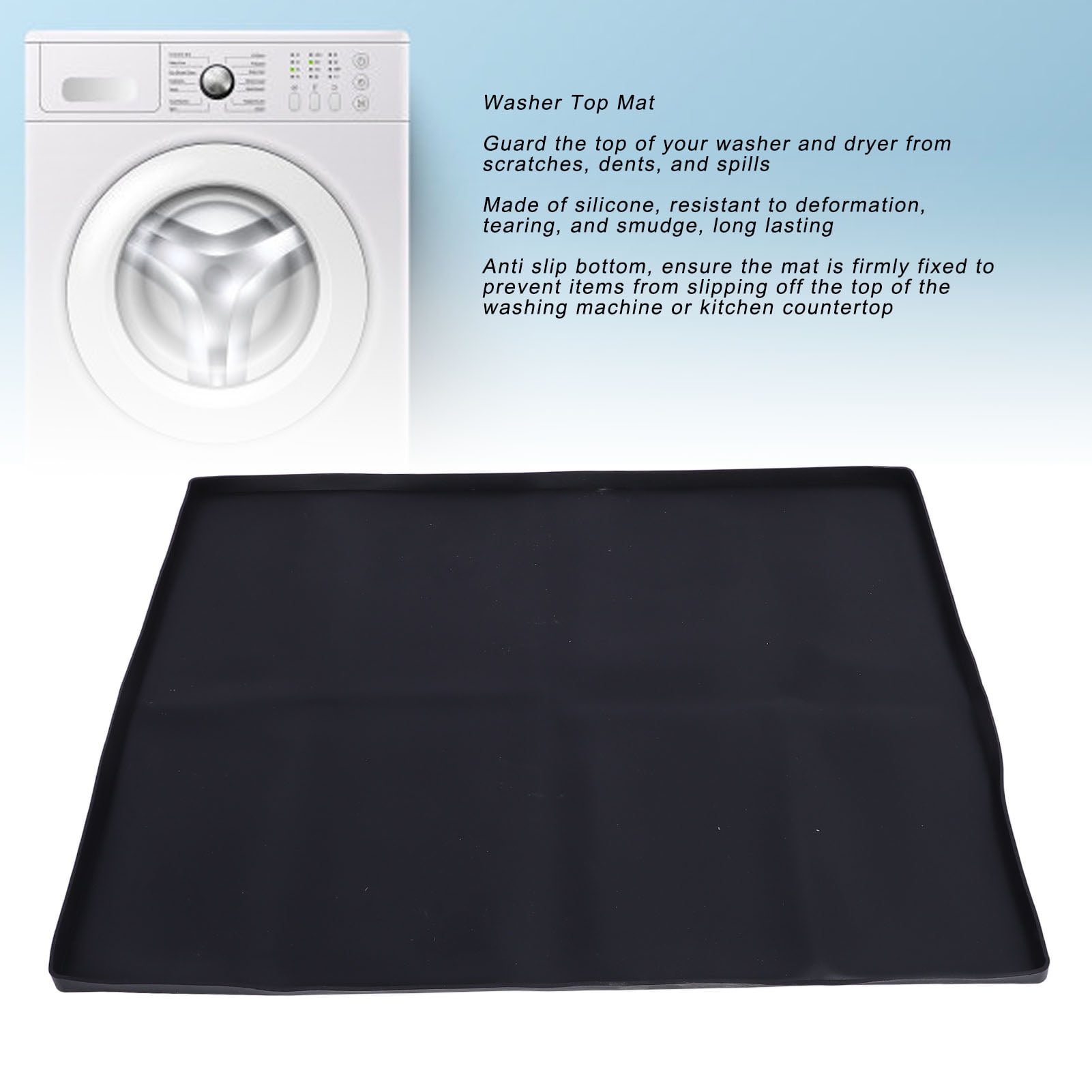 Washer Dryer Top Mat, 50x60cm Washer Dryer Top Protector Silicone Dishwasher Safe Non Slip  For Laundry Room