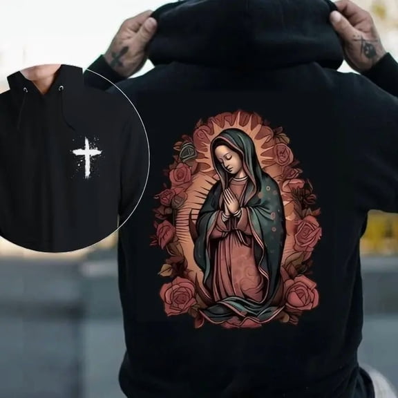 Our Lady of Guadalupe 2-Sided Hoodie – Unisex Cotton Pullover, Faith-Inspired Religious Apparel for Men & Women