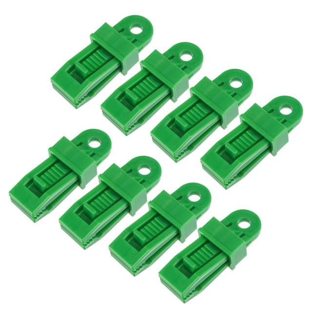 Unique Bargains 7mm Snap Tighten Sliding Lock Grip Awning Clamp Tarp Clips Green 12 Pack