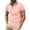 Pink, variant on Telankuip Summer Mens Polo Shirts Stripe Color Blocking Button Standing Collar Short Sleeved Sports T Shirt Comfortable Slim Fit Breathable Fashion Tee for Daily Wear Pink XL