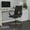 Black/Gold, variant on Merrick Lane Mid-Back Home Office Chair with Armrests, Height Adjustable Swivel Seat and Five Star Chrome Base, Gray Faux Leather
