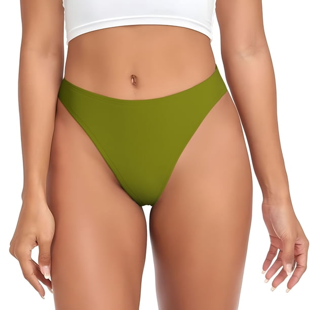 Fotbe Olive Tanga Sin Costuras para Mujer con Estampado – Panties Invisibles, Transpirables y Cómodos para Uso Diario-4X-Large