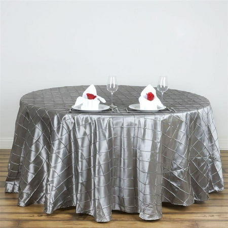 

120inch Round Tablecloth Pintuck - Silver Light Gray