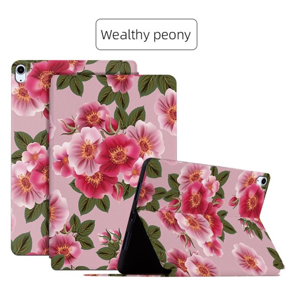 TECH CIRCLE Flower Case for Apple 10.9-Inch iPad (10th Generation) 2022 - Smart Thin Case with Stand, Wealthy Peony