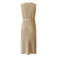 thumbnail image 5 of Sngxgn Mini Sweater Dress for Women, Button up Long Sleeve Knit Dresses for Work in Fall(Khaki,M), 5 of 5