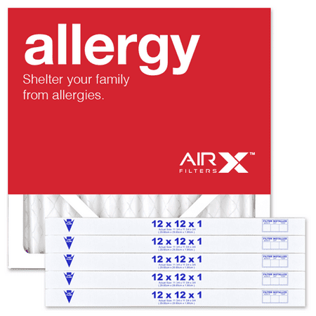 AIRx Filters Allergy 12x12x1 Air Filter MERV 11 AC Furnace Pleated Air Filter Replacement Box of 6, Made in the