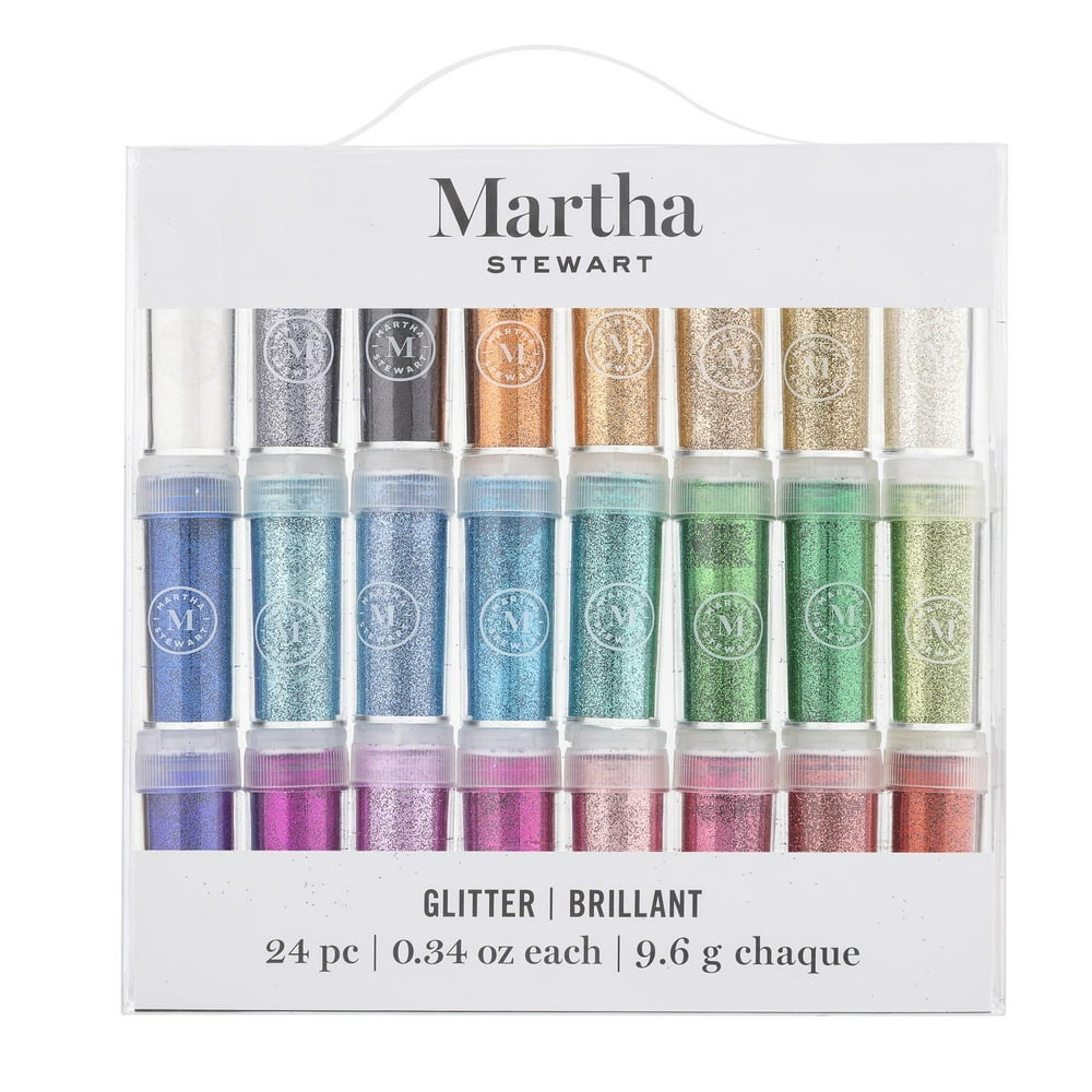 Martha Stewart Crafts Assorted Fine Glitter, .34 Ounces, 24 pieces