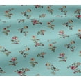 thumbnail image 4 of oneOone Cotton Jersey Aqua Blue Fabric Leaves & Floral Artistic Quilting Supplies Print Sewing Fabric By The Yard 58 Inch Wide, 4 of 4