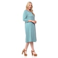 thumbnail image 3 of Pastel by Vivienne Women's A-Line Trapeze Midi Dress Plus Size Robin Egg XXX-Large, 3 of 4