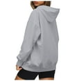 thumbnail image 4 of Womens Oversized Hoodies Long Sleeve Drawstring Lightweight Hooded Sweatshirt Casual Loose Pullover Tops, 4 of 5