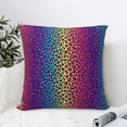 thumbnail image 4 of Yiaed Leopard Neon Rainbow Gradient Print Pillow Covers Super Soft Decorative Square Throw Pillow Covers Case Cushion Covers for Sofa Couch Bedroom Car Decor（No pillow core）-24"x24", 4 of 7