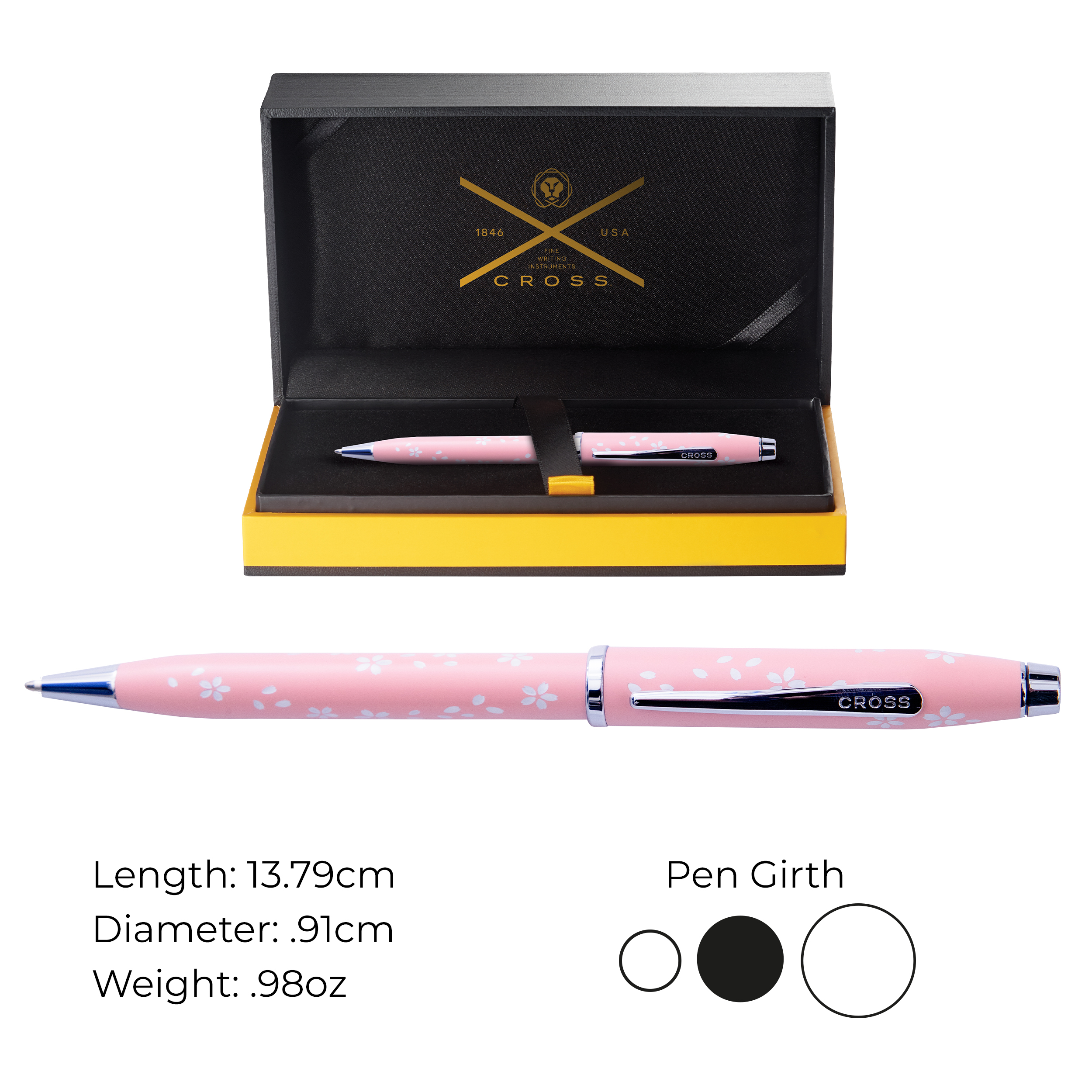 Century II Cherry Blossom High Glossy Pink Lacquer with Polished Chrome Appointments Ballpoint Pen