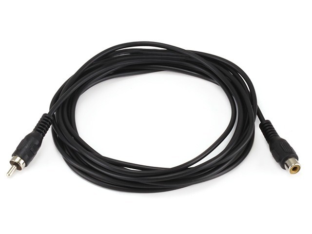Monoprice Single-Channel Extension Cable - 12 Feet - Black | RCA Plug/Jack Male/Female, ideal for extending low-frequency RCA connections - image 2 of 2