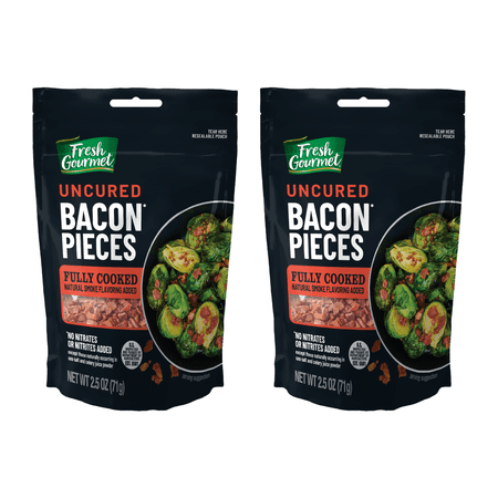 Fresh Gourmet Uncured Bacon Pieces 2.5 OZ (Pack – 2) Fresh Gourmet Uncured Bacon Pieces 2.5 OZ (Pack – 2)