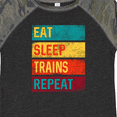 thumbnail image 4 of Inktastic Eat Sleep Trains Repeat Boys or Girls Toddler T-Shirt, 4 of 5