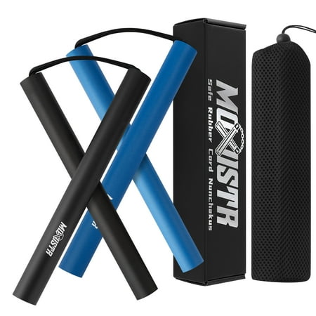Safe Foam Rubber Cord Nunchakus Karate Upgraded for Beginners Practice and Training 2 Pack