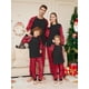 thumbnail image 1 of Xmas Gift 2023 New DIY Support Blank on the Front Christmas Family Pajamas Set Parent-child 2 Pieces Suit Casual Loose Sleepwear, 1 of 4