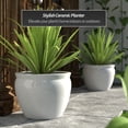 thumbnail image 2 of Red Lantern 16" White Porcelain Fishbowl Planter, 2 of 6