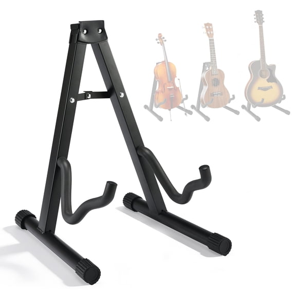 Olakula Folding A-Frame Guitar Stand – Universal Holder for Acoustic, Electric, Bass & Ukulele.